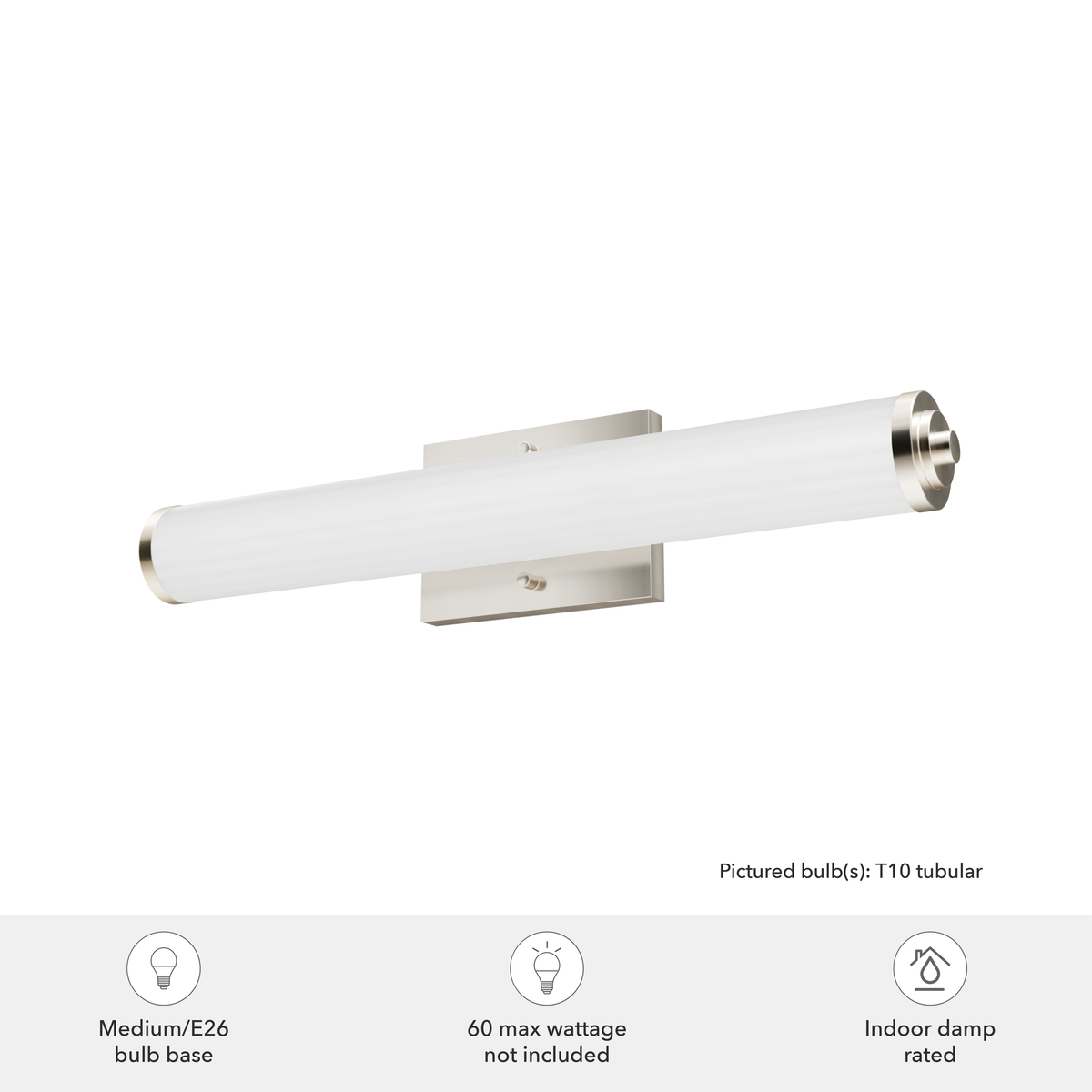 Holly Grove 24-inch 2-light Brushed Nickel Vanity Light with Cased White Glass
