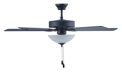 52 Inch Star Light AC Matte Black Indoor Ceiling Fan 5-Blade 3 Lights Reversible
