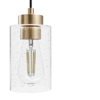 Hartland 13.75-inch 3-light Alturas Gold Round Pendant Cluster with Seeded Glass