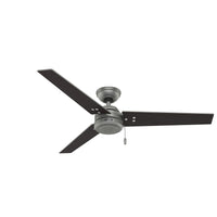 52 inch Cassius Matte Silver Damp Rated Ceiling Fan and Pull Chain