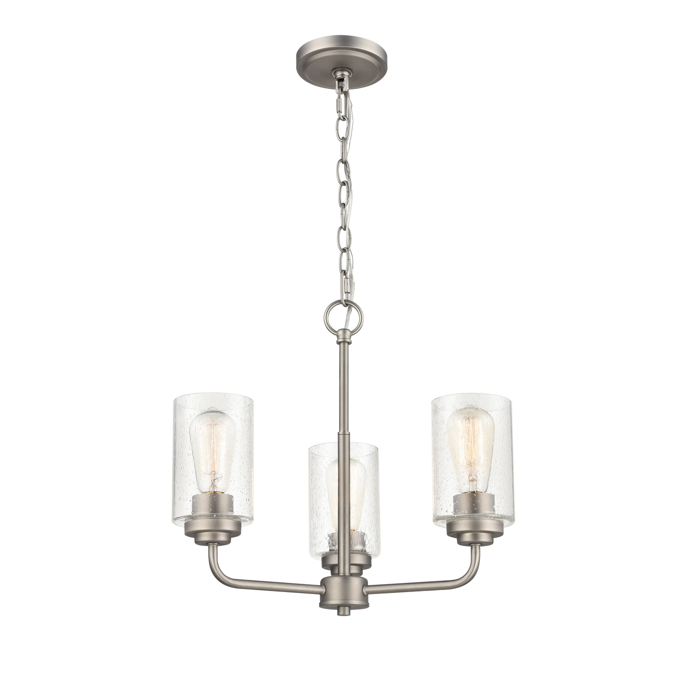 16'' Moven Satin Nickel 3 Light Chandelier