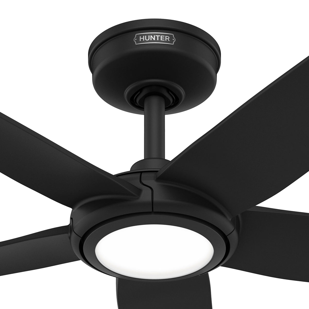 52 inch Zentech Wi-Fi ENERGY STAR® Matte Black Damp Rated Ceiling Fan with LED Light Kit and Handheld Remote