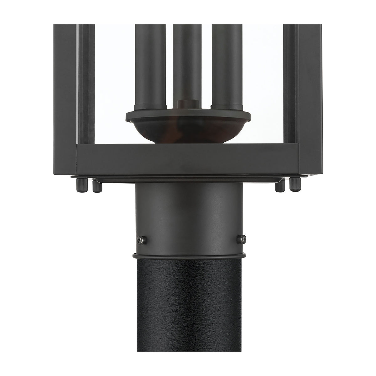 20.5'' Halston Powder Coated Black 3 Light Post Lantern