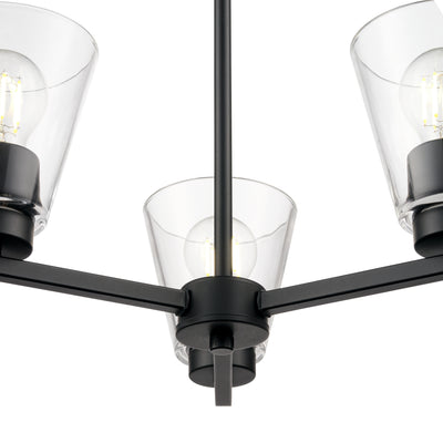 15'' Strayhan Matte Black 3 Light Chandelier