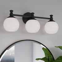 23.5'' Orlisse Matte Black 3 Light Bath Vanity