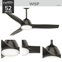 Casablanca 52 inch Wisp Noble Bronze Ceiling Fan with LED Light Kit and Handheld Remote