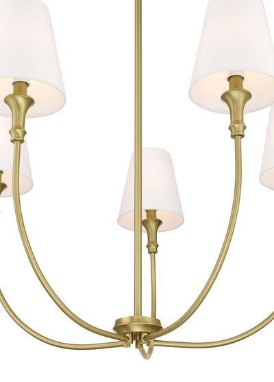 32.5'' Mairbourne Vintage Brass 5 Light Chandelier