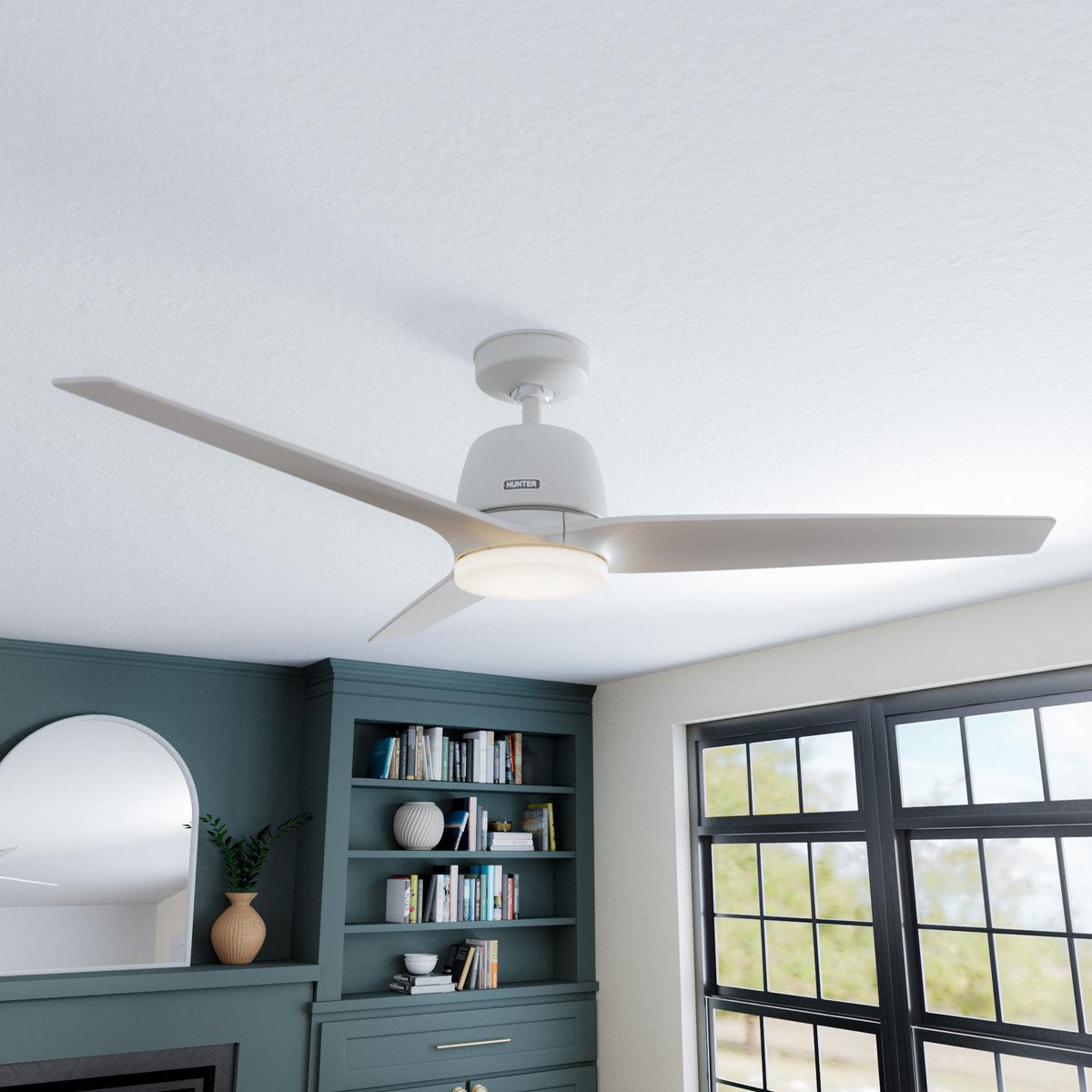 52 inch Malden Matte White Ceiling Fan with LED Light Kit and Handheld Remote