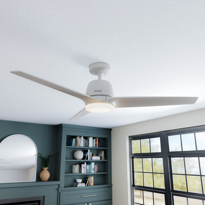 52 inch Malden Matte White Ceiling Fan with LED Light Kit and Handheld Remote