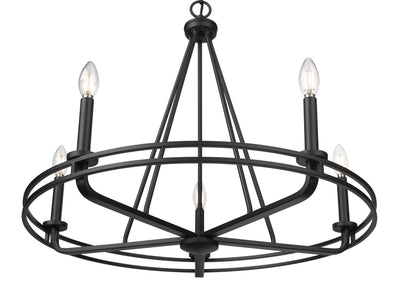 23'' Jody Matte Black 5 Light Chandelier