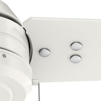 36 inch Cassius Fresh White Damp Rated Ceiling Fan and Pull Chain