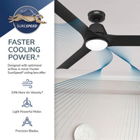 60 inch Aeronaut Wi-Fi ENERGY STAR® Matte White Damp Rated Ceiling Fan with LED Light Kit and Remote