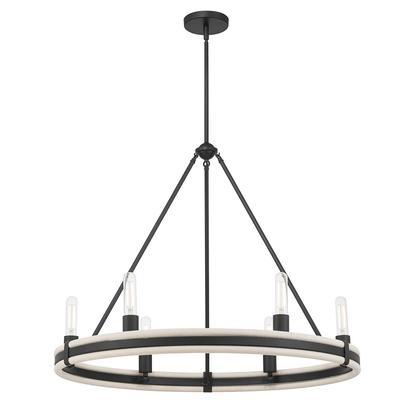 25.5'' Rovessa Matte Black 6 Light Chandelier