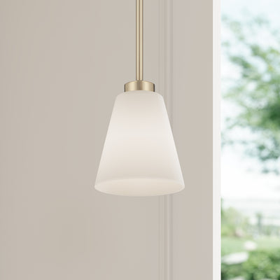 5.75-inch Strayhan Modern Gold 1-Light White Frosted Glass Pendant Light
