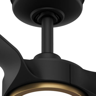 44 inch Zentech Wi-Fi ENERGY STAR® Matte Black Damp Rated Ceiling Fan with LED Light Kit and Handheld Remote