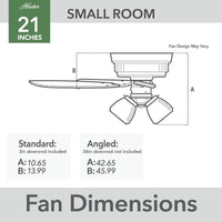 20 inch Rotonda Matte Black Ceiling Fan with LED Light Kit and Handheld Remote