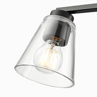 31-inch Strayhan Matte Black 4-Light Clear Glass Bathroom Vanity Light