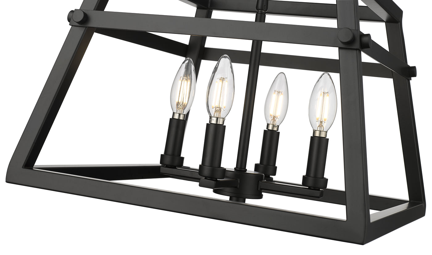 13'' Tellsa Matte Black 4 Light Pendant