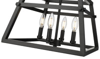 13'' Tellsa Matte Black 4 Light Pendant