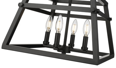 13'' Tellsa Matte Black 4 Light Pendant