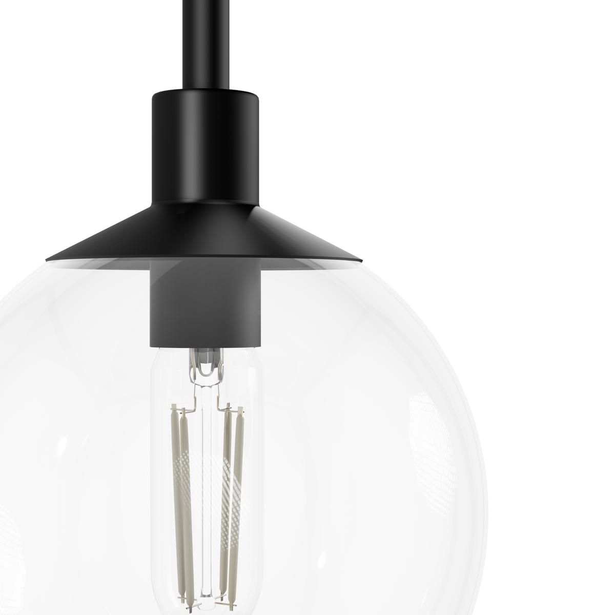 Xidane 6-inch 1-light Matte Black Globe Pendant with Clear Glass