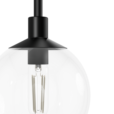 Xidane 6-inch 1-light Matte Black Globe Pendant with Clear Glass