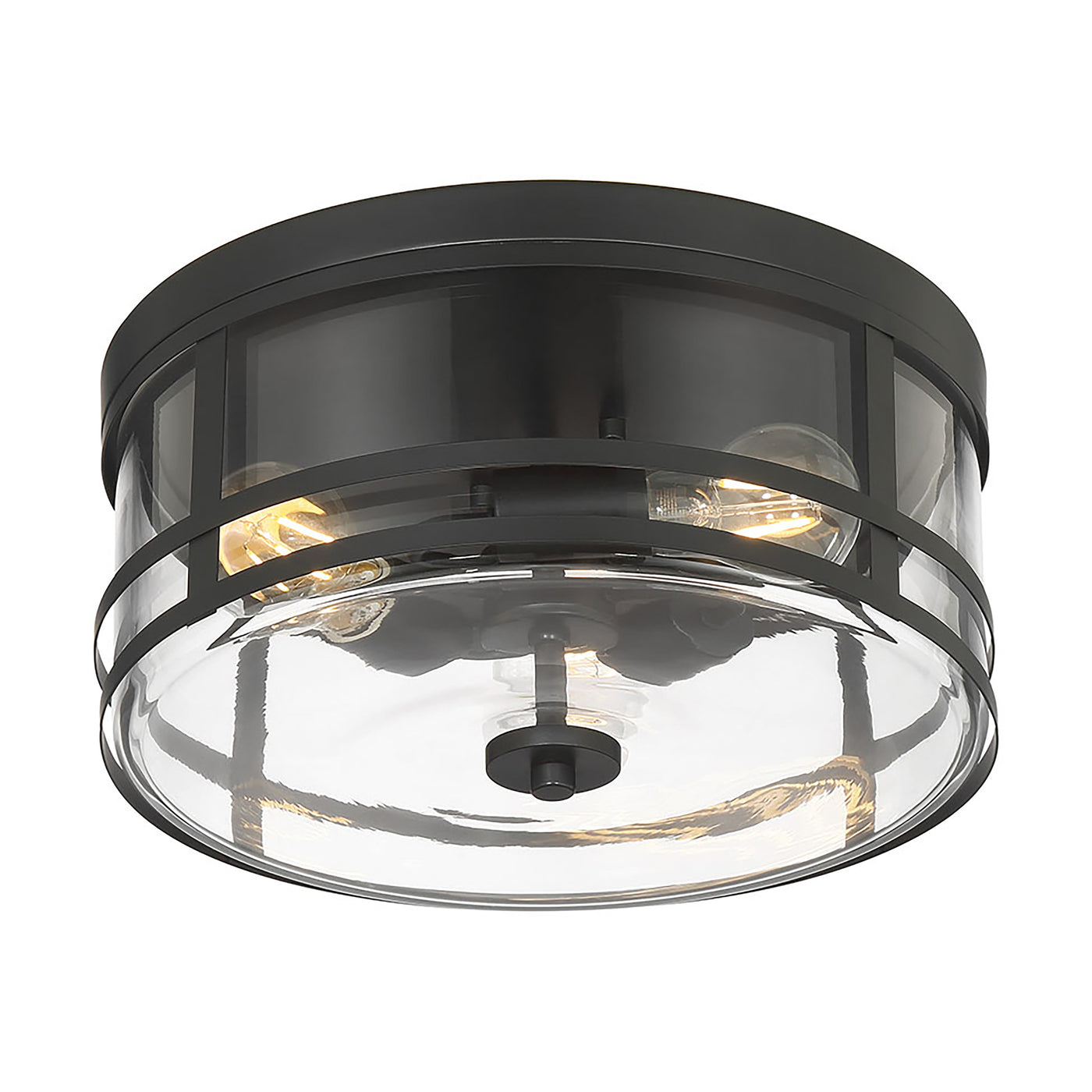 6.5'' Lunden Matte Black 3 Light Flush Mount