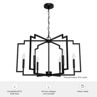 Zoanne 30-inch 6-light Matte Black Lantern Chandelier