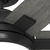 52 inch Georgetown ENERGY STAR® HunterExpress Matte Black Ceiling Fan with LED Light Kit and Handheld Remote