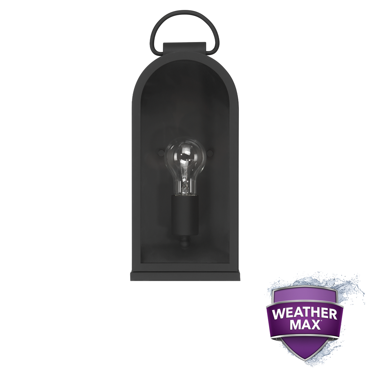 Kendra Bell 15-inch 1-light Matte Black Outdoor Wall Light with Clear Glass
