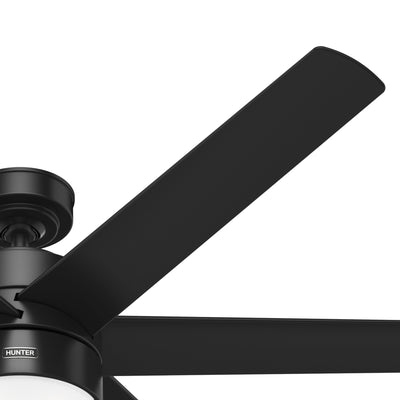 60 inch Solaria ENERGY STAR® Matte Black Damp Rated Ceiling Fan with LED Light Kit and Wall Control