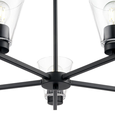 15'' Strayhan Matte Black 5 Light Chandelier