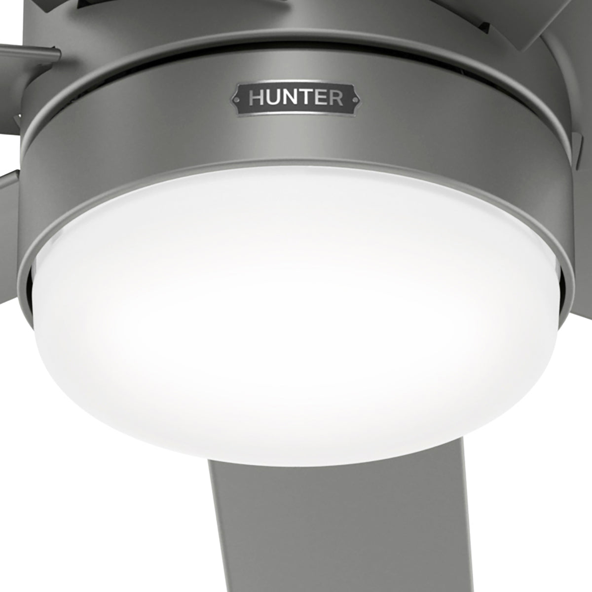 52 inch Brazos ENERGY STAR® Matte Silver Damp Rated Ceiling Fan with LED Light Kit and Handheld Remote