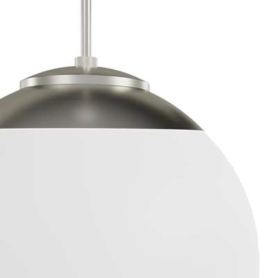 Hepburn 16-inch 3-light Brushed Nickel Globe Pendant with Cased White Glass