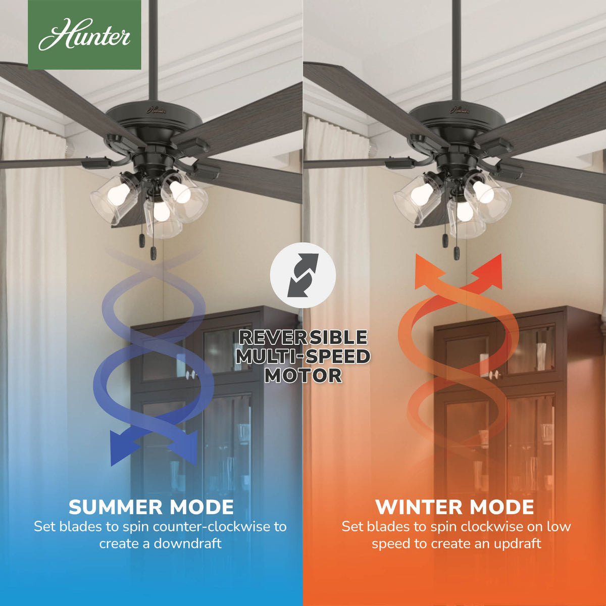 52 inch Crestfield Noble Bronze Ceiling Fan with LED Light Kit and Pull Chain