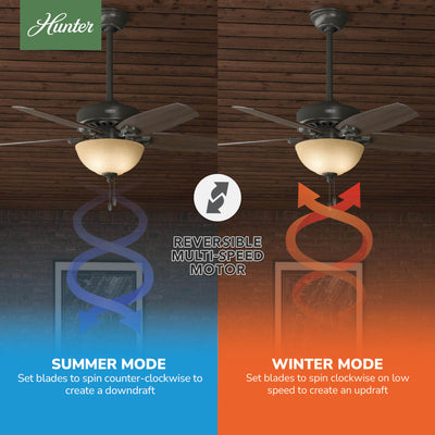 42 inch Builder New Bronze Ceiling Fan with LED Light Kit and Pull Chain