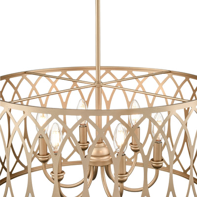 12'' Arelyn Painted Modern Gold 6 Light Pendant