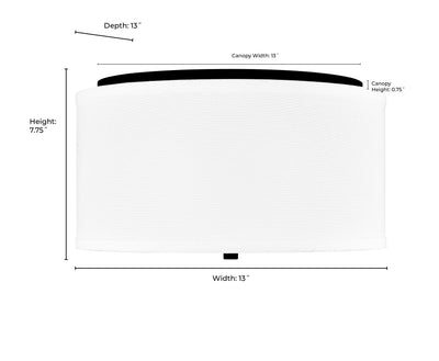 7.75'' Guyten Matte Black 2 Light Flush Mount