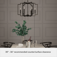 Zoanne 24-inch 6-light Matte Black Lantern Chandelier