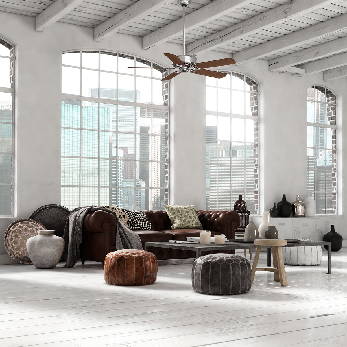 Casablanca 54 inch Panama ENERGY STAR® Brushed Nickel Ceiling Fan and Handheld Remote
