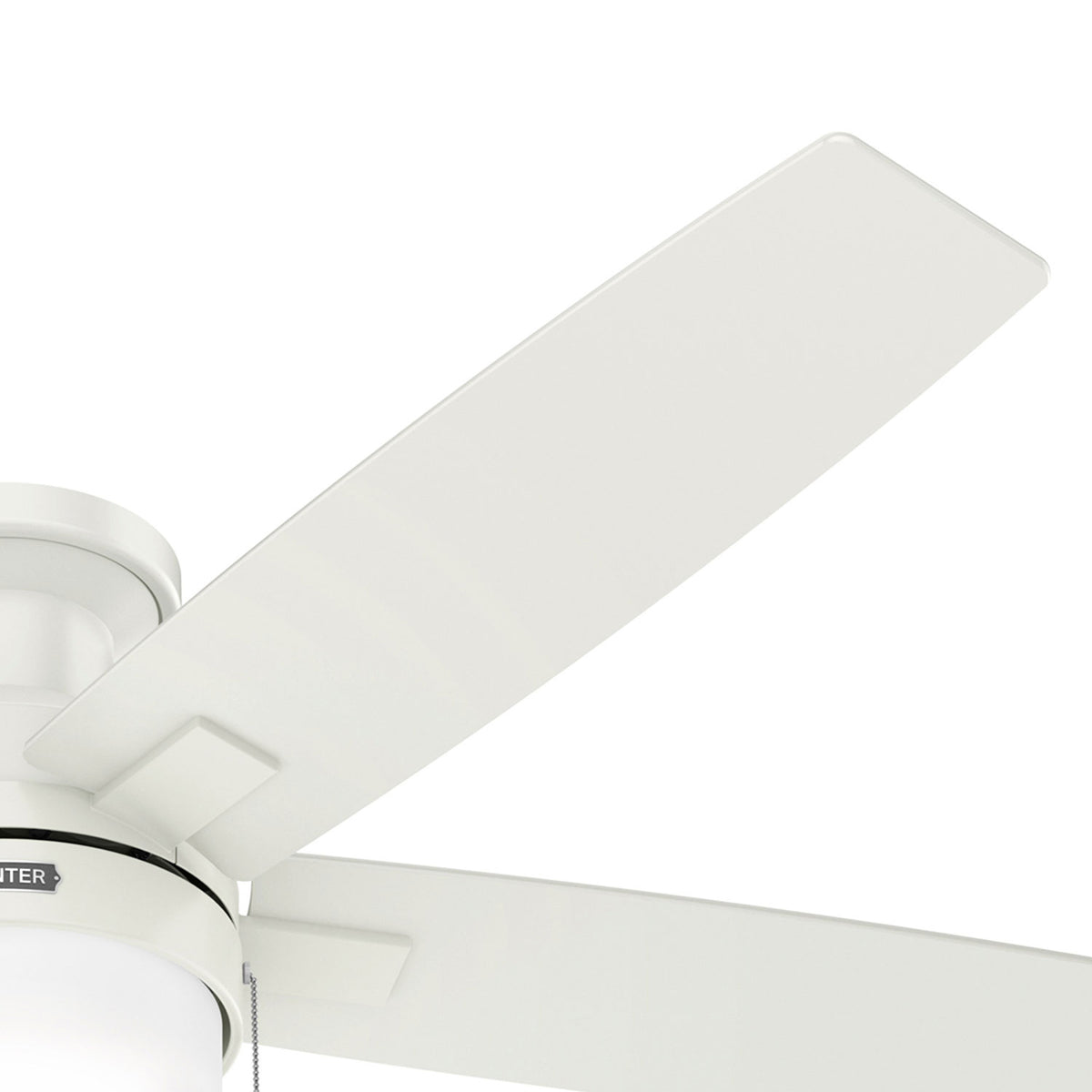 52 inch Anisten Fresh White Low Profile Ceiling Fan with LED Light Kit and Pull Chain