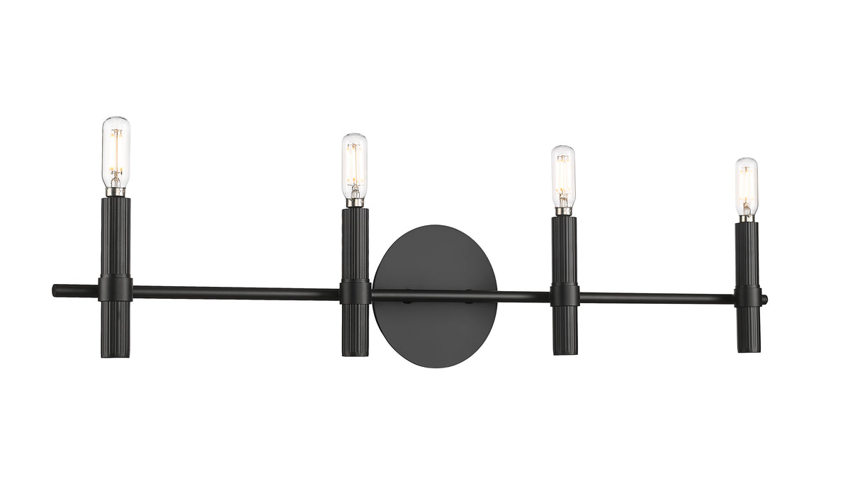 31.5'' Skyva Matte Black 4 Light Bath Vanity
