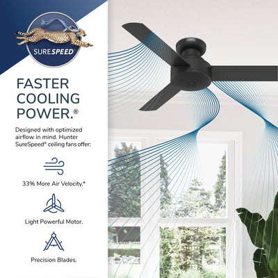 44 inch Presto Matte White Low Profile Ceiling Fan and Wall Control