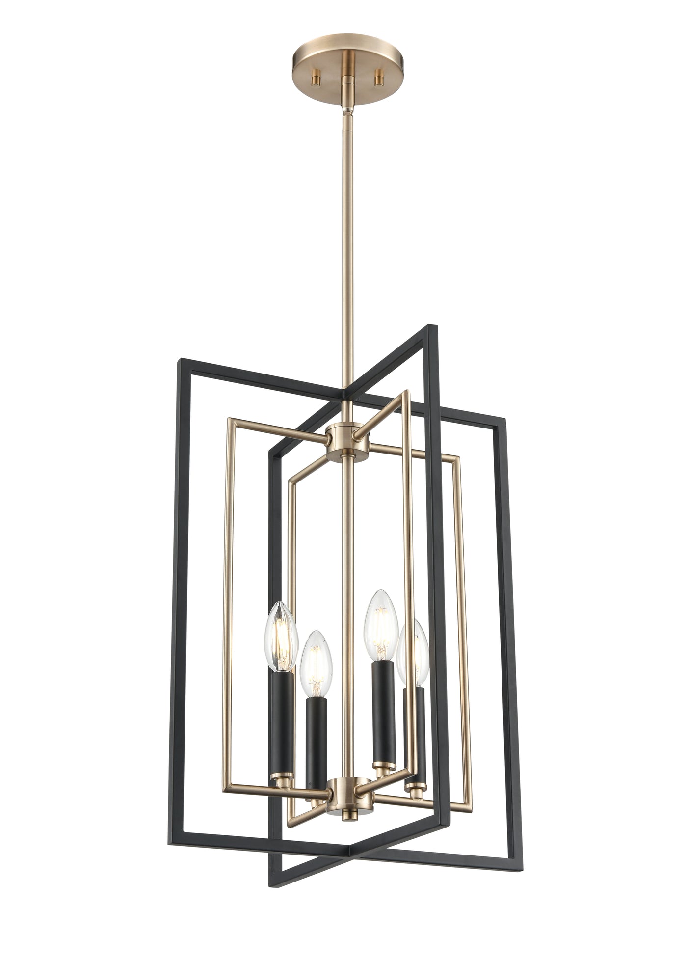 19.25'' Noelle Matte Black/Modern Gold 4 Light Pendant