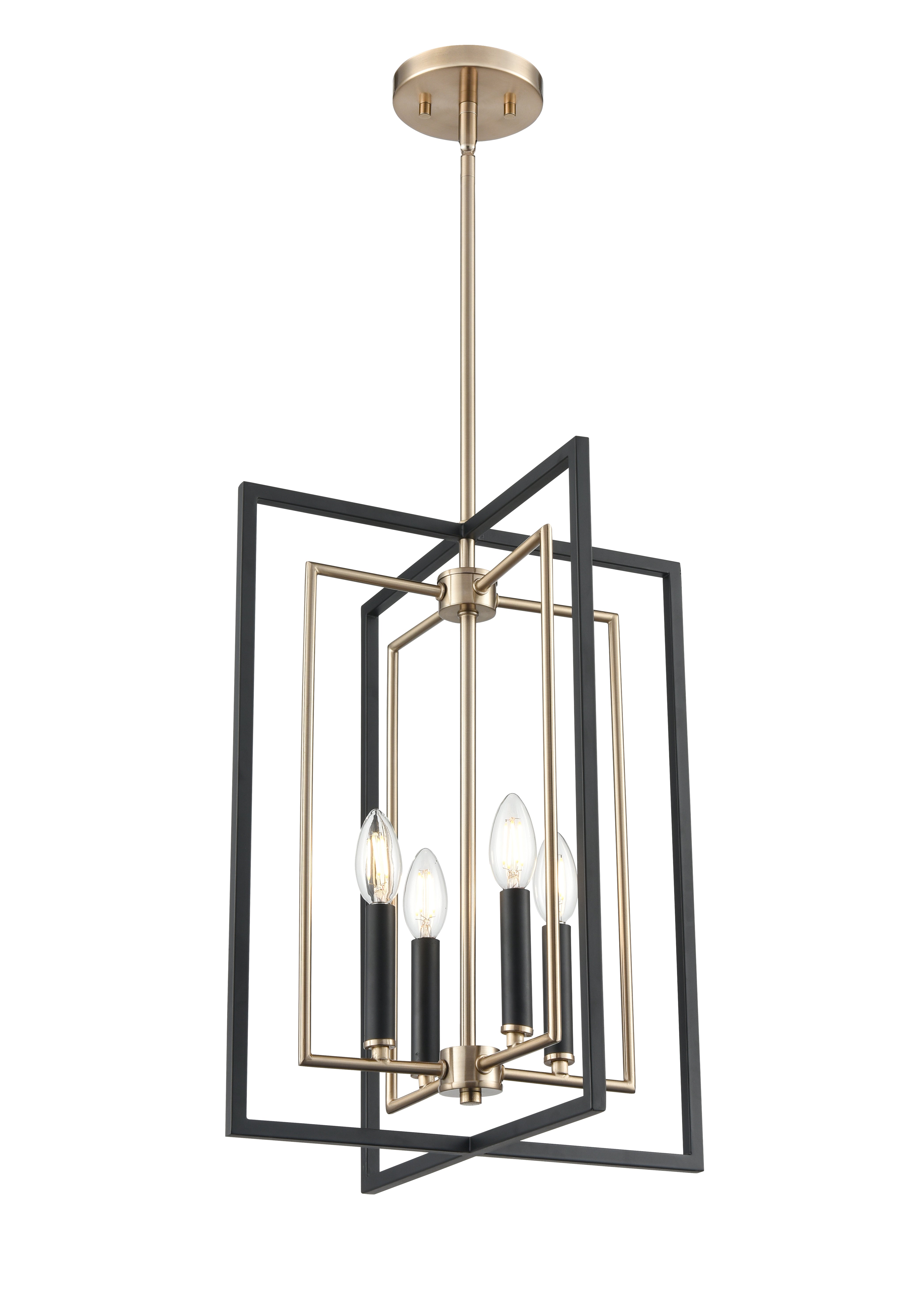 19.25'' Noelle Matte Black/Modern Gold 4 Light Pendant