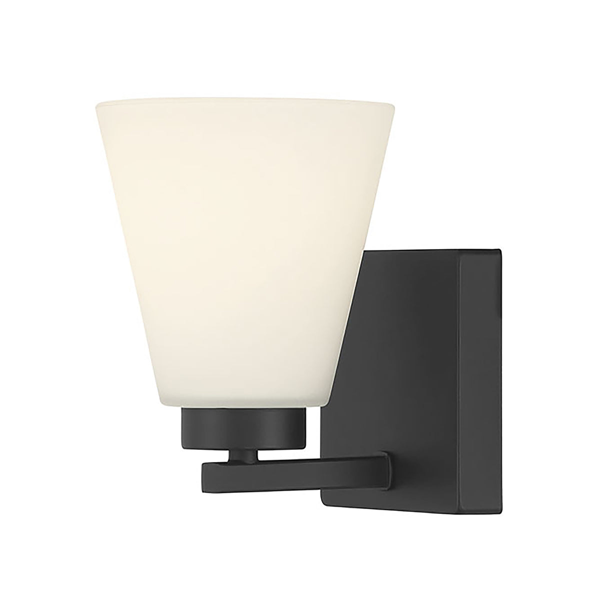 6.75-inch Strayhan Matte Black 1-Light White Frosted Glass Wall Sconce