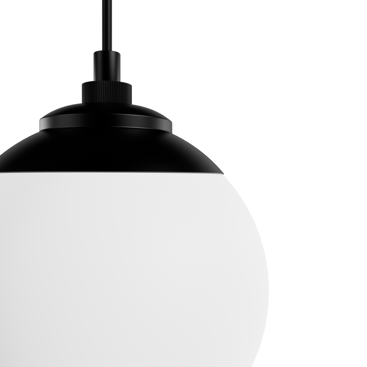 Hepburn 17-inch 3-light Matte Black Round Pendant Cluster with Cased White Glass