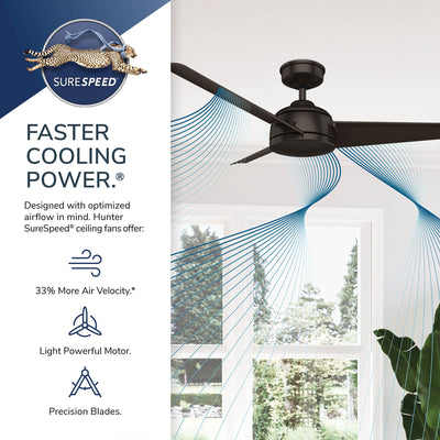 52 inch Trimaran Matte Black WeatherMax Indoor / Outdoor Ceiling Fan and Wall Control
