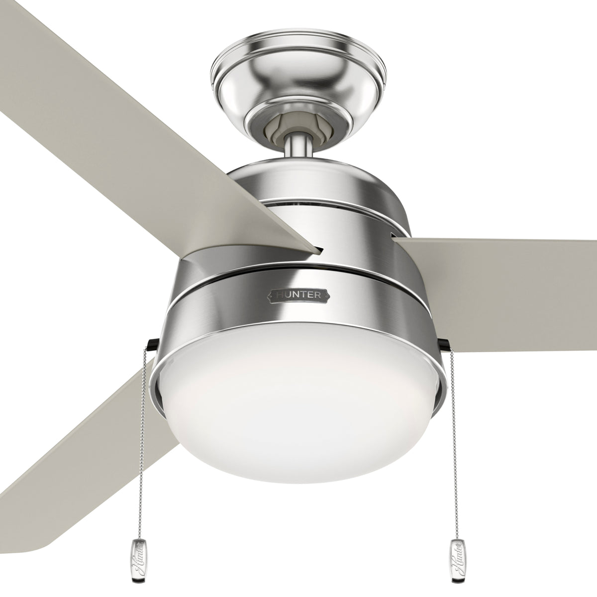 52 inch Aker Brushed Nickel Ceiling Fan with LED Light Kit and Pull Chain