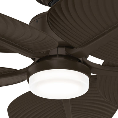 Casablanca 52 inch Coveview ENERGY STAR® Matte Bronze Damp Rated Ceiling Fan with LED Light Kit and Wall Control and Handheld Remote